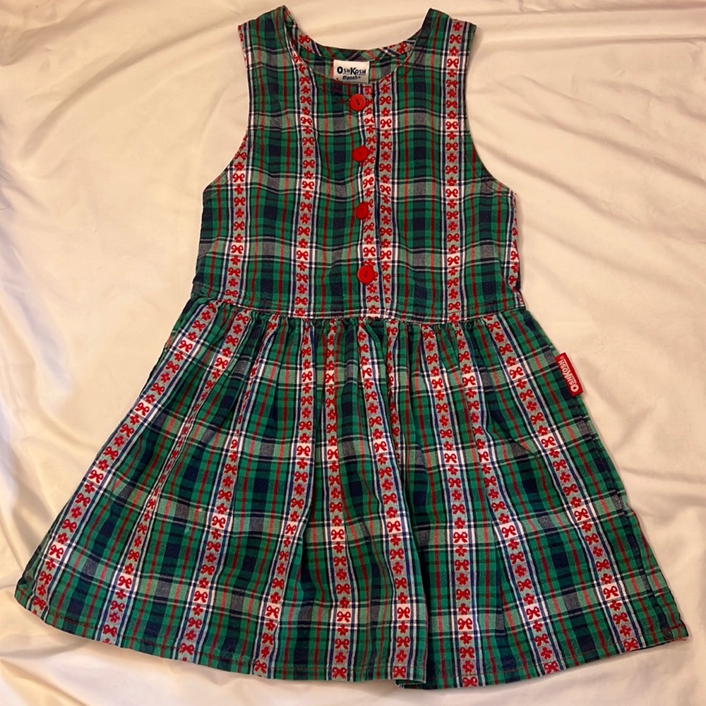 Vintage OshKosh B’Gosh Christmas Dress 100% Cotton